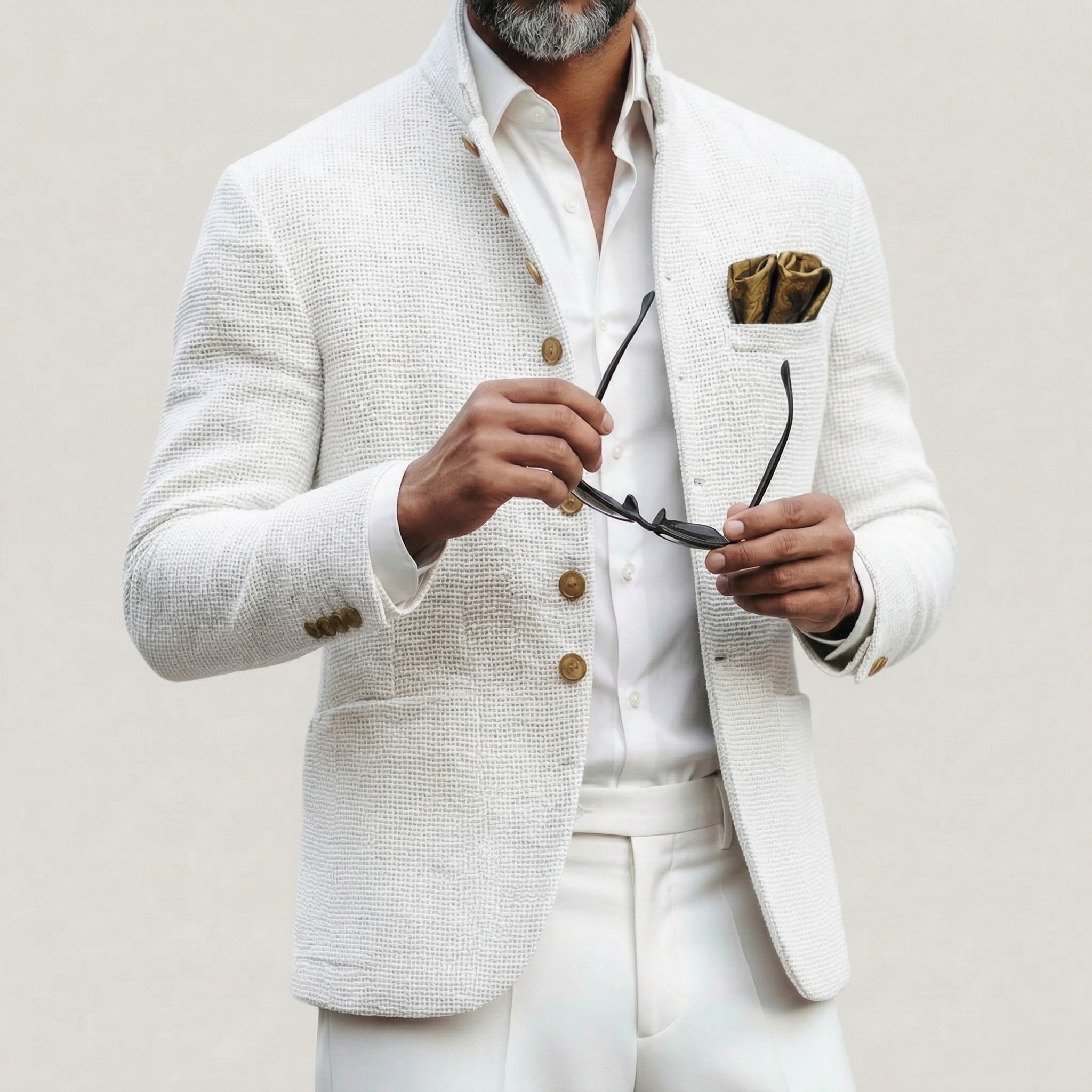 CONOR™| Men's Gold-Button Knit Blazer