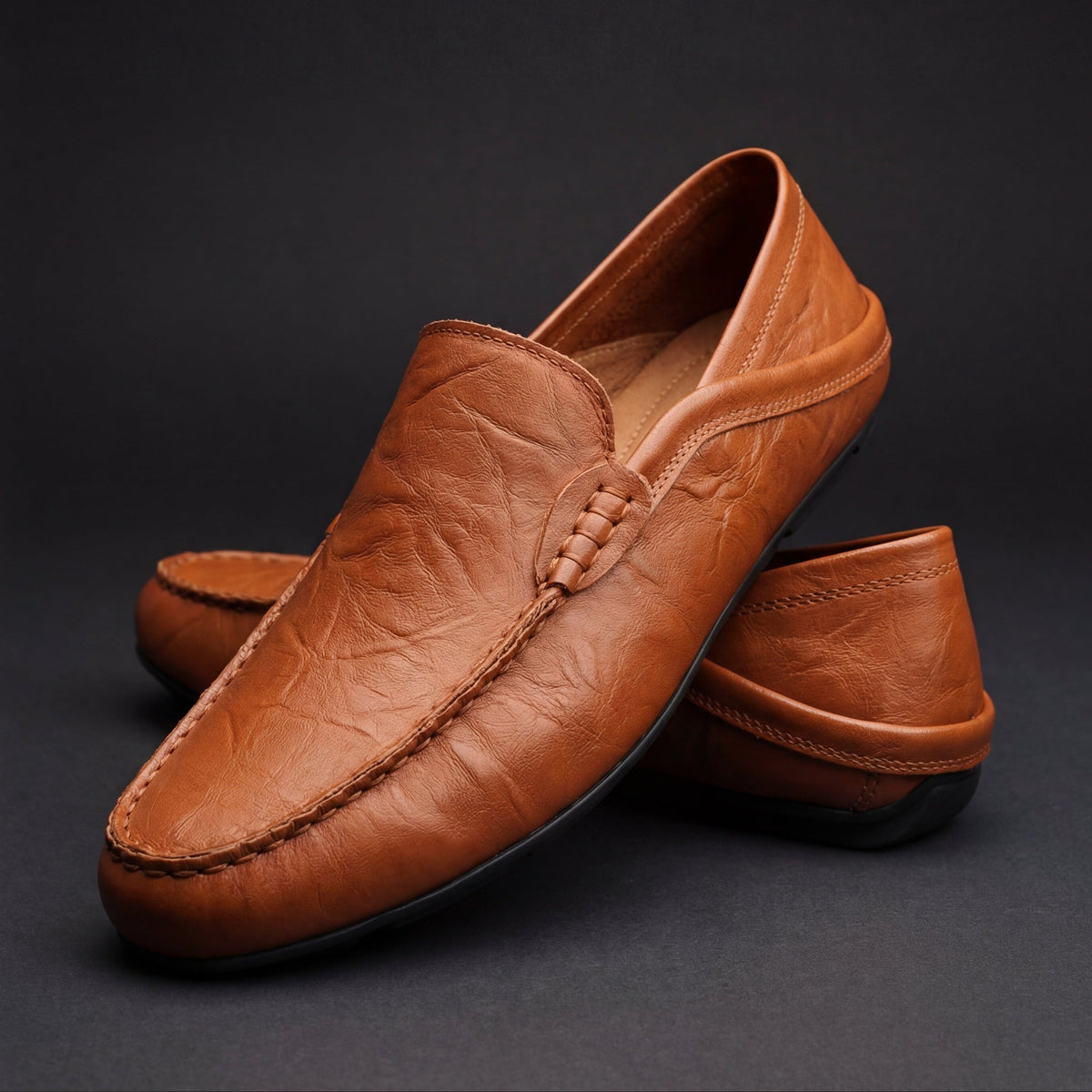 CONOR™ | Men's Leather Slip-On Loafers