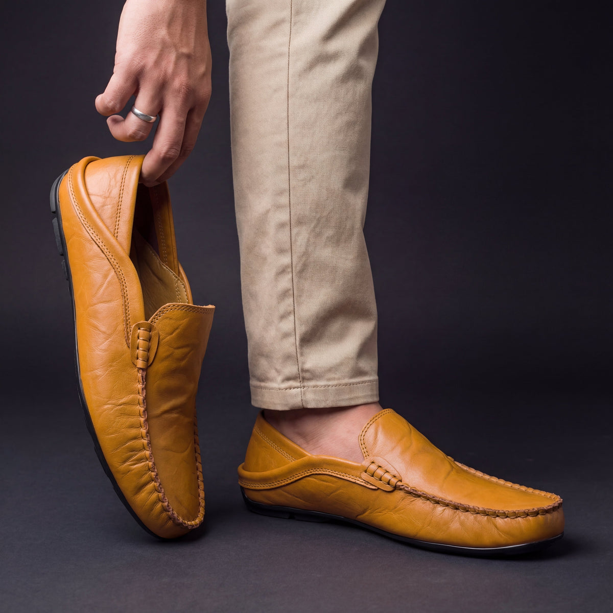 CONOR™ | Men's Leather Slip-On Loafers