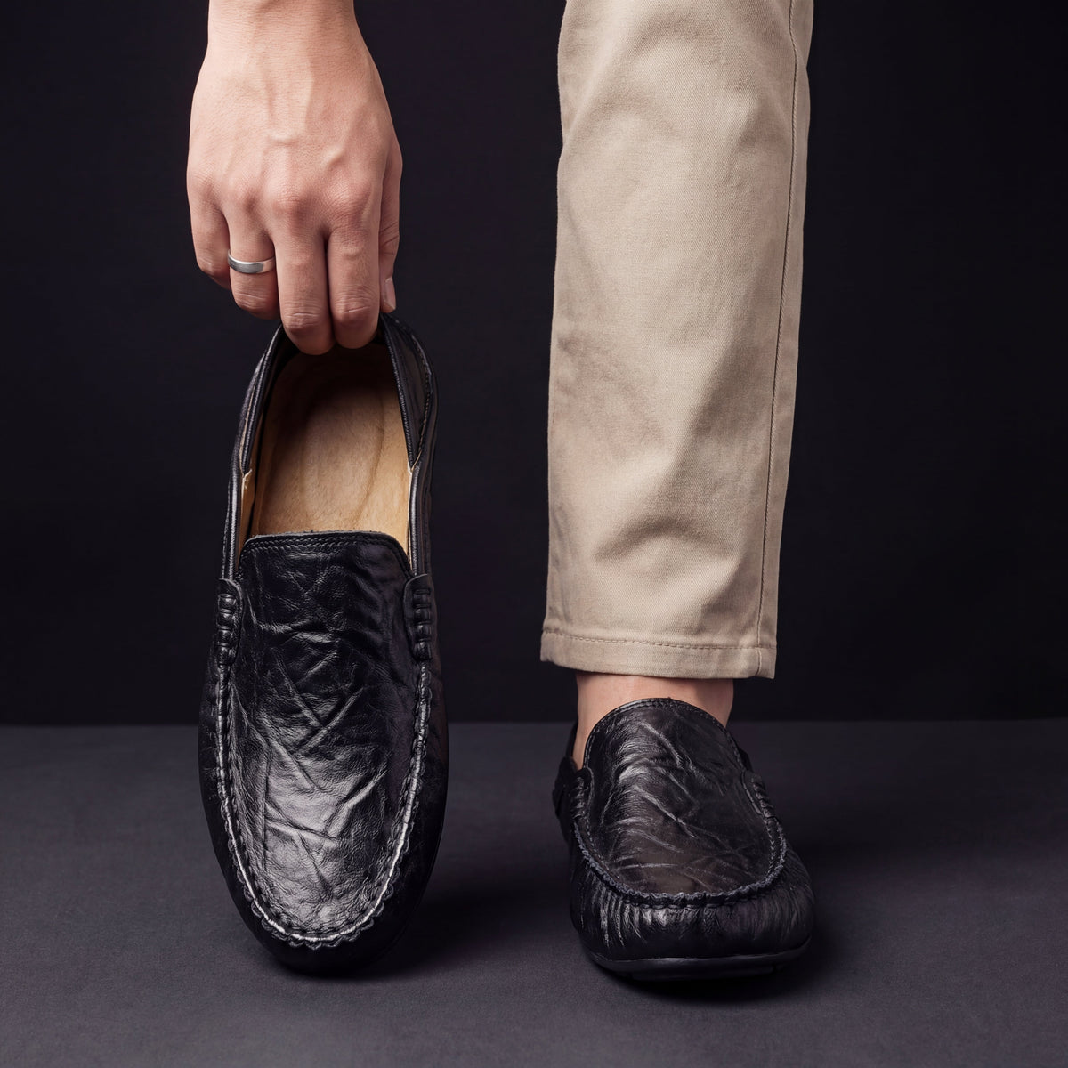 CONOR™ | Men's Leather Slip-On Loafers