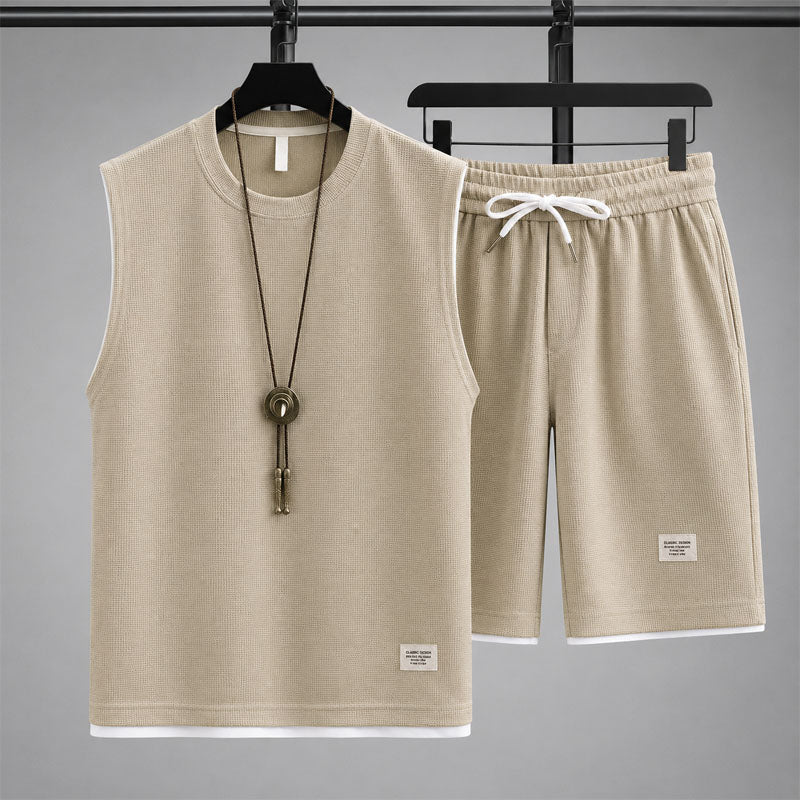 CONOR™™ | Men's Waffle Knit Sleeveless Lounge Set