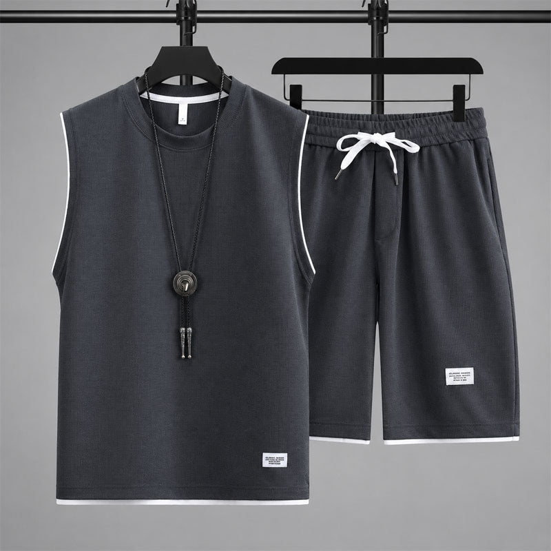CONOR™™ | Men's Waffle Knit Sleeveless Lounge Set