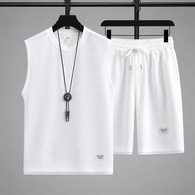 CONOR™™ | Men's Waffle Knit Sleeveless Lounge Set