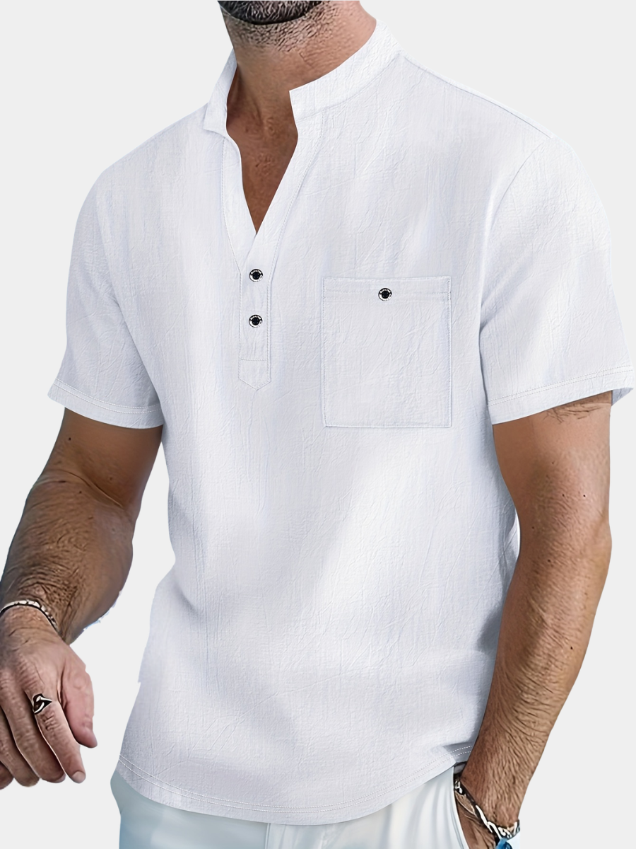 CONOR™™ | Men's Linen Henley Shirt