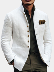 CONOR™| Men's Gold-Button Knit Blazer
