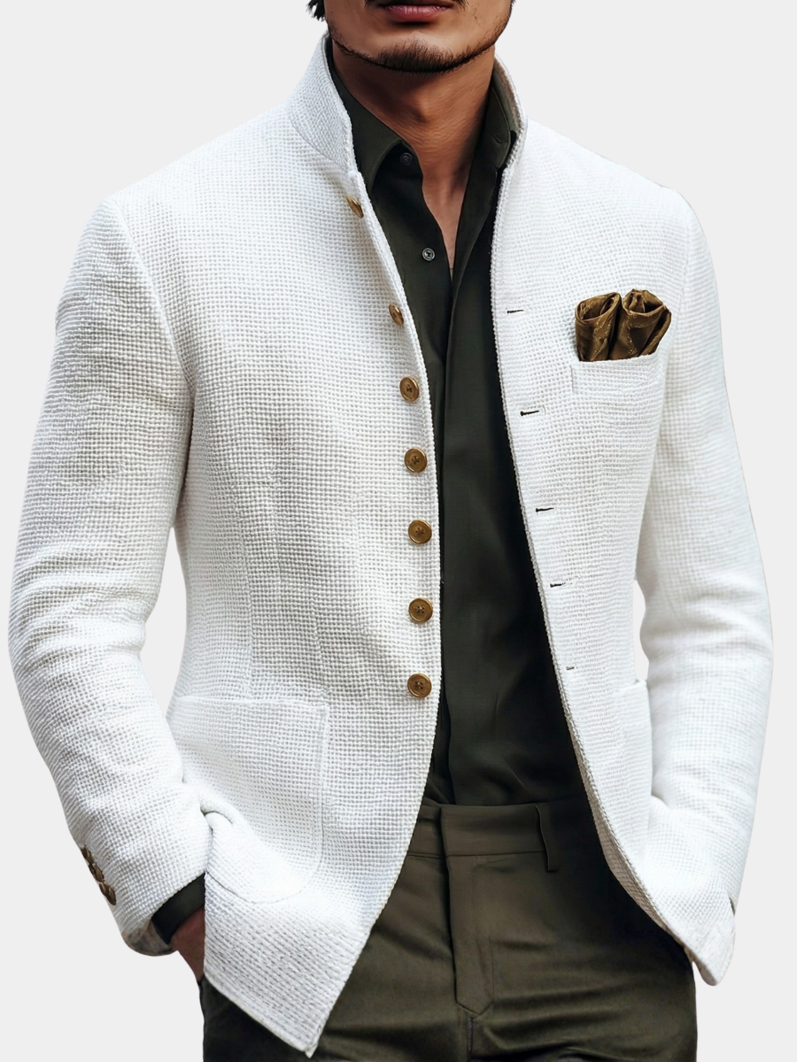 CONOR™| Men's Gold-Button Knit Blazer