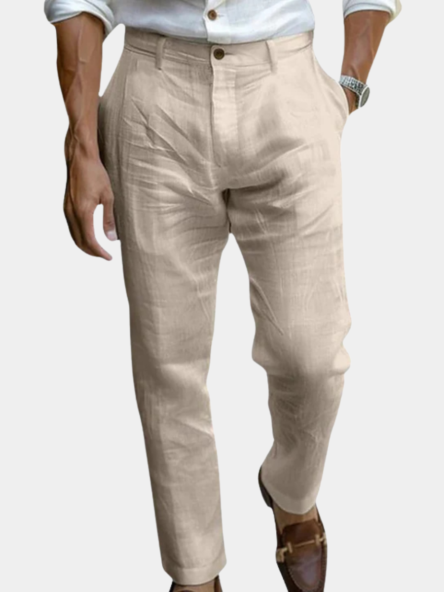 CONOR™™ | Men's Pleated Linen Trousers