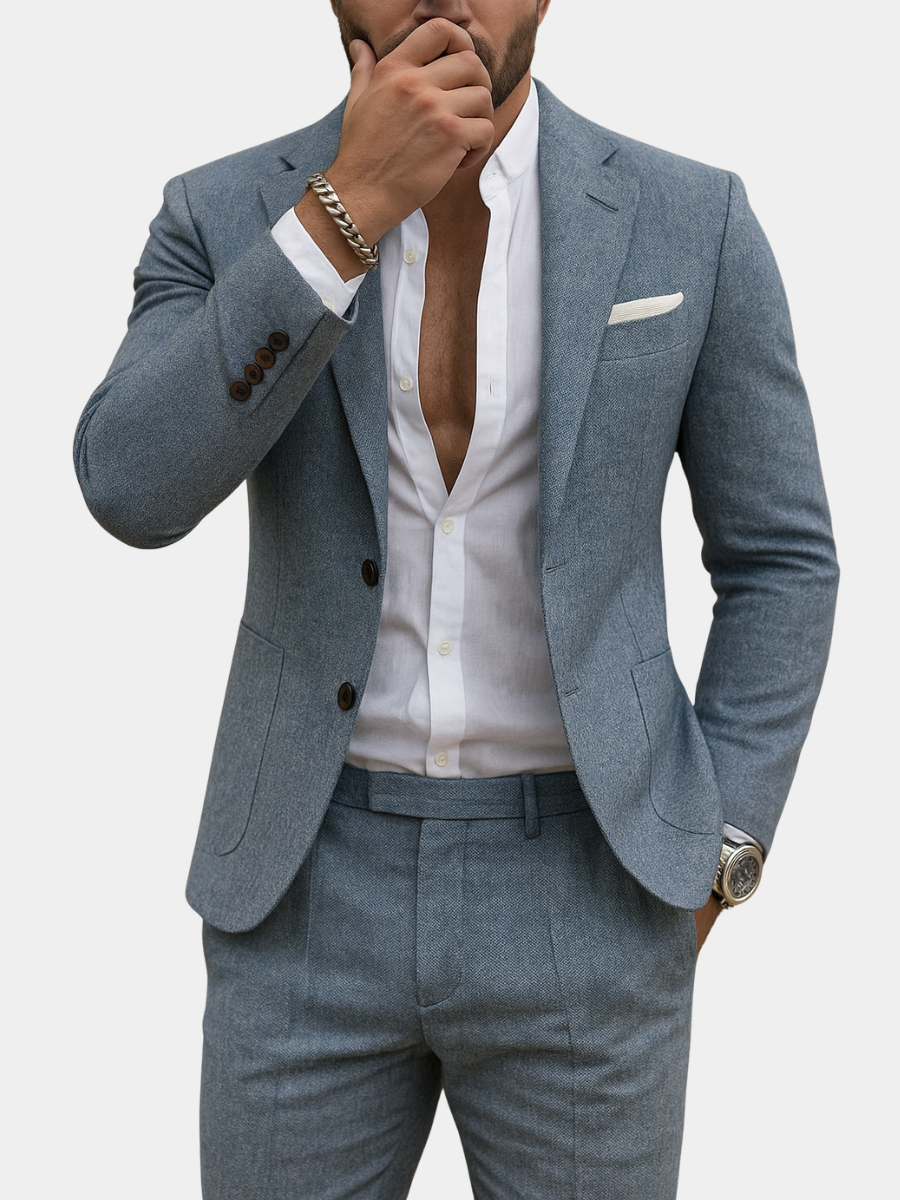 CONOR™™ | Men's Linen-Look Slim Suit