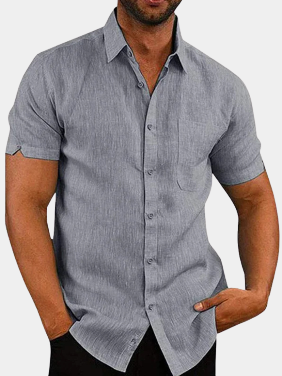 CONOR™™ | Men's Short-Sleeve Linen Shirt