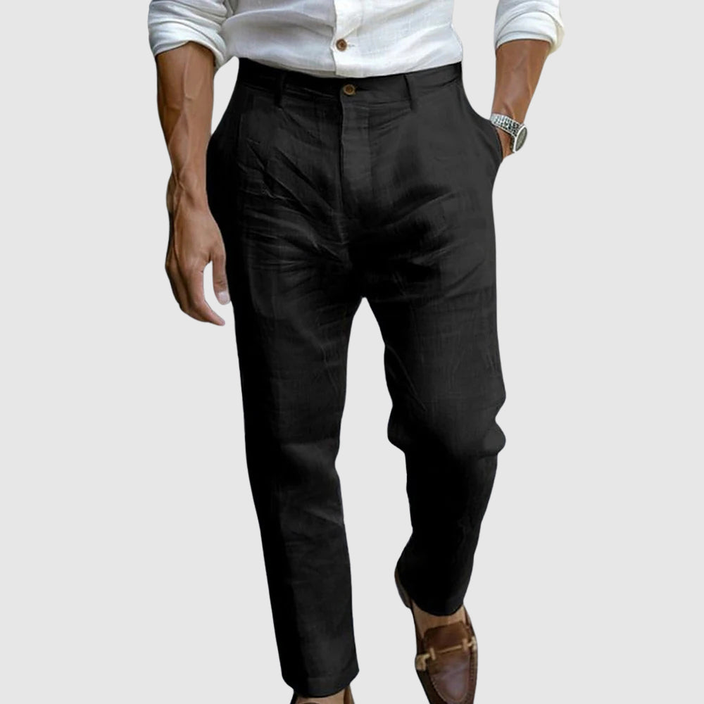 CONOR™™ | Men's Pleated Linen Trousers
