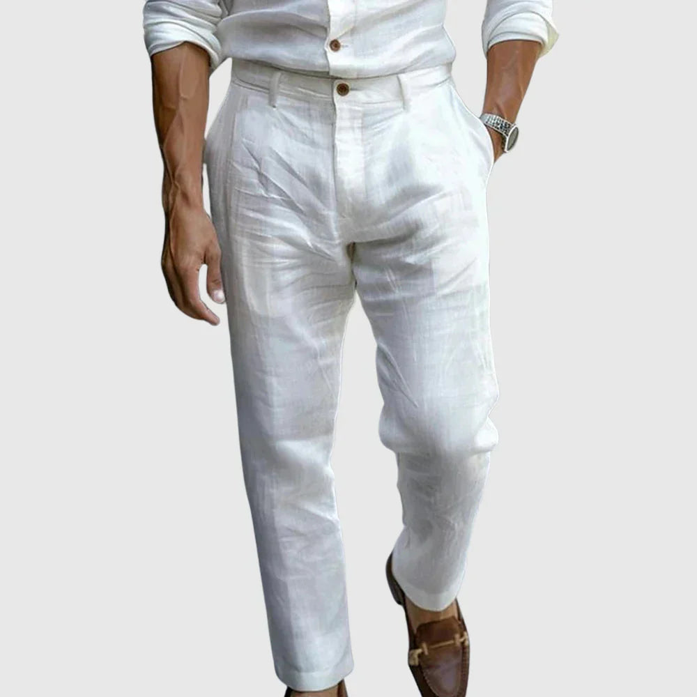 CONOR™™ | Men's Pleated Linen Trousers