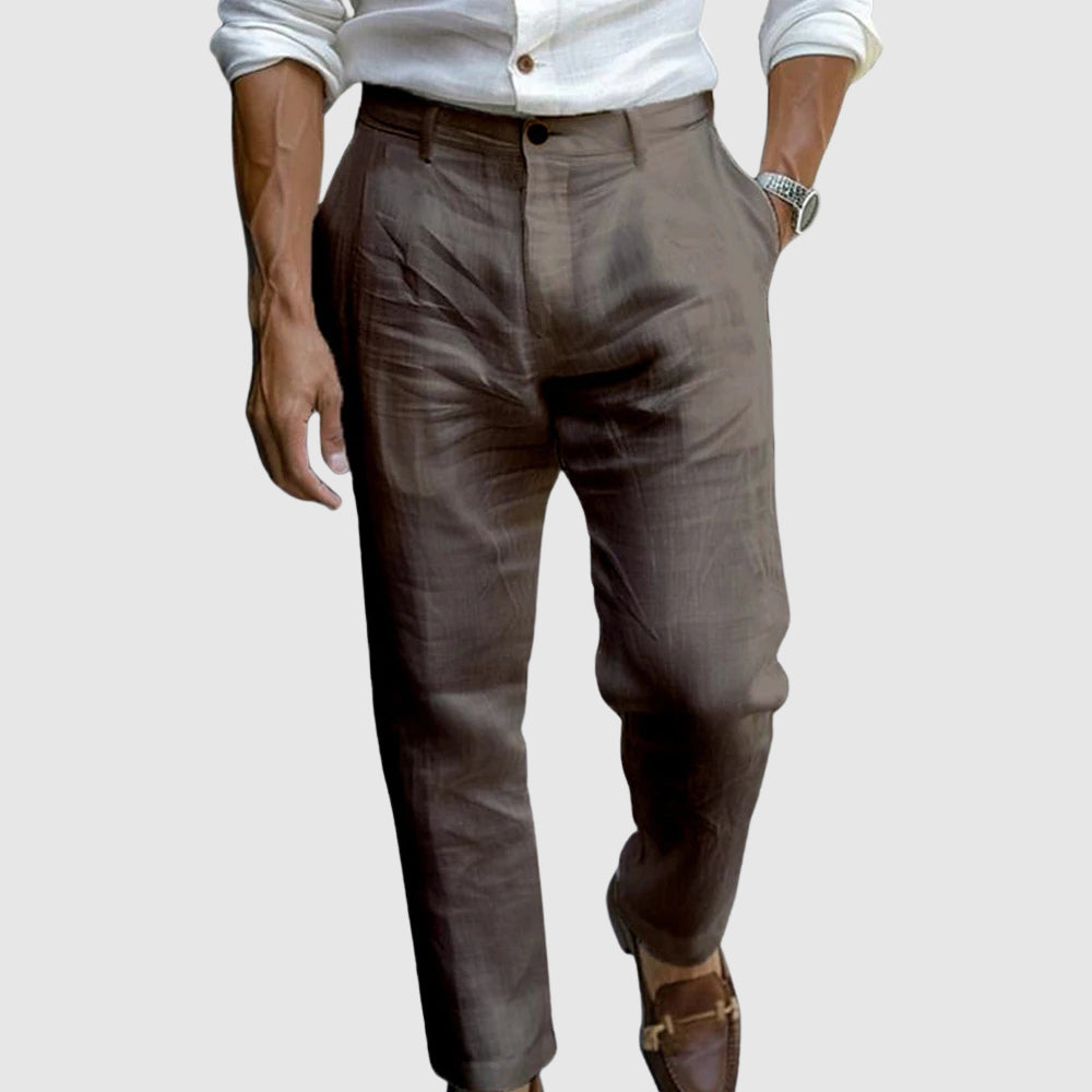 CONOR™™ | Men's Pleated Linen Trousers