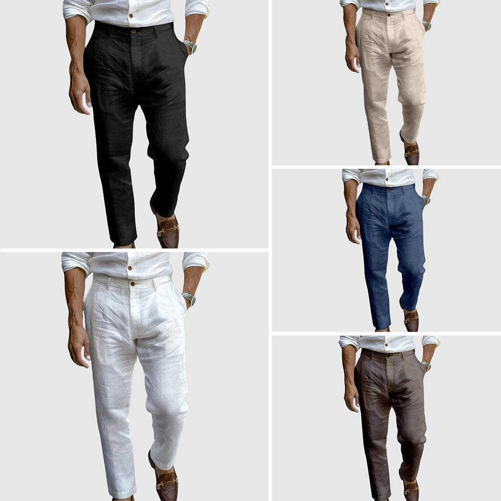 CONOR™™ | Men's Pleated Linen Trousers