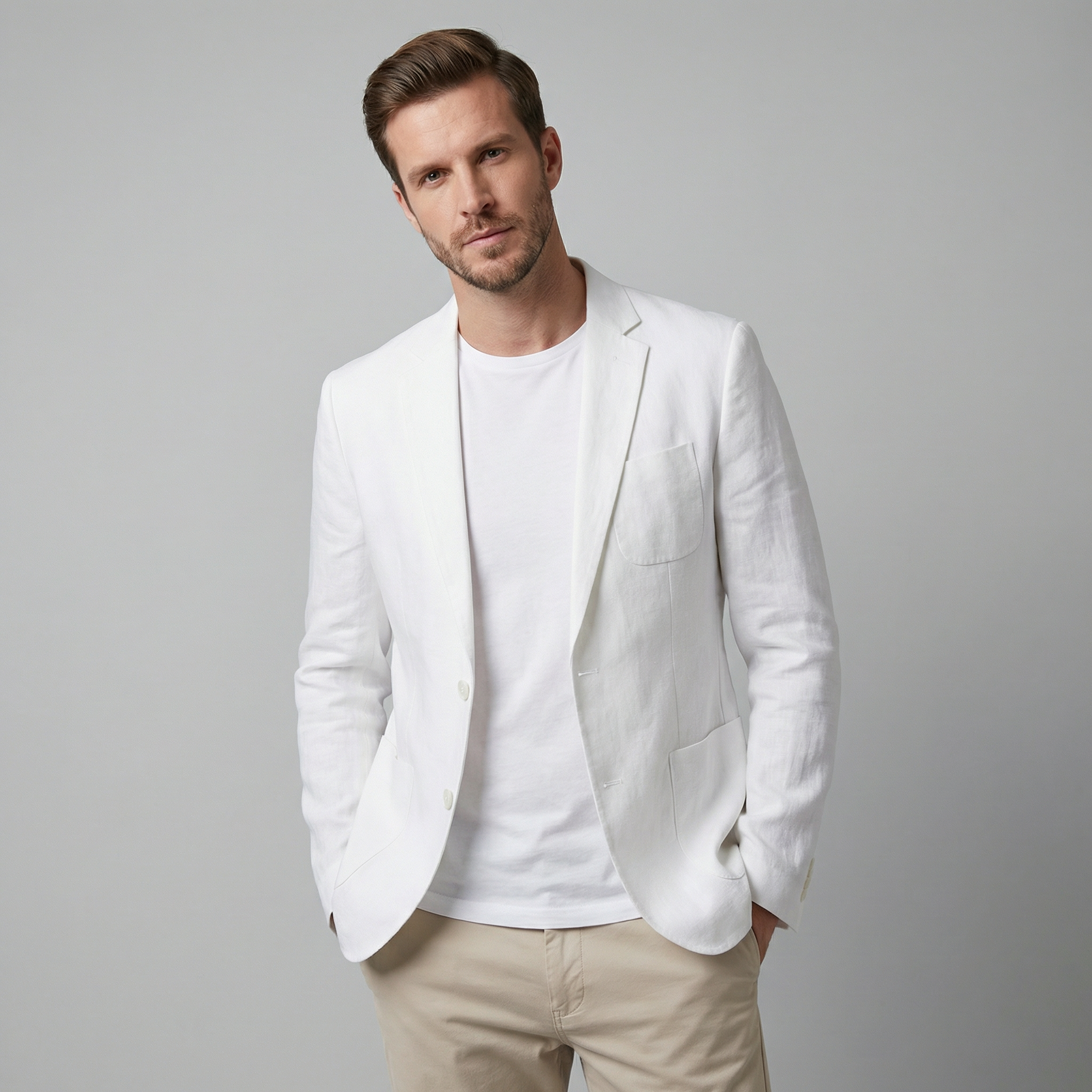 CONOR™| Men's Two-Button Linen Blazer