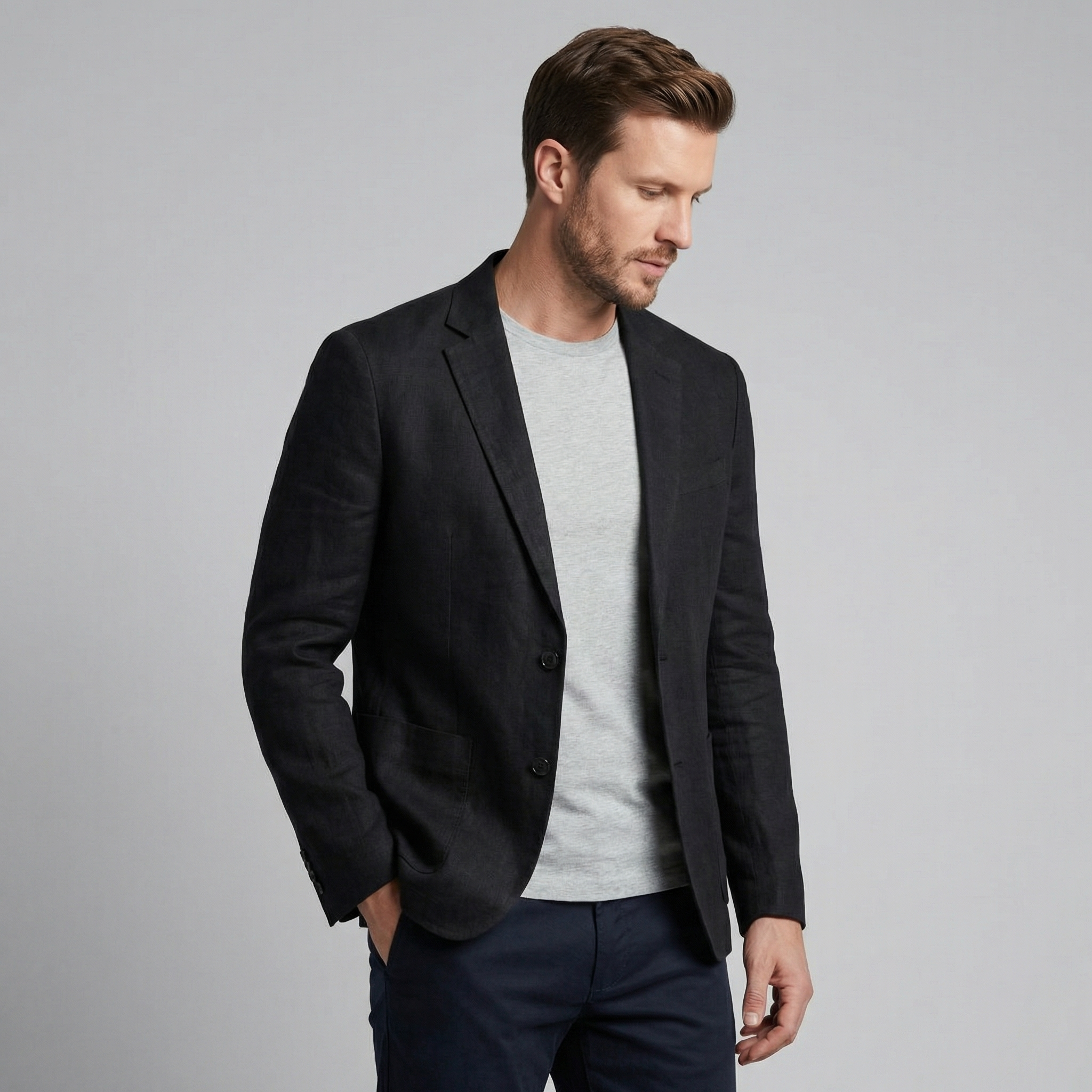 CONOR™| Men's Two-Button Linen Blazer