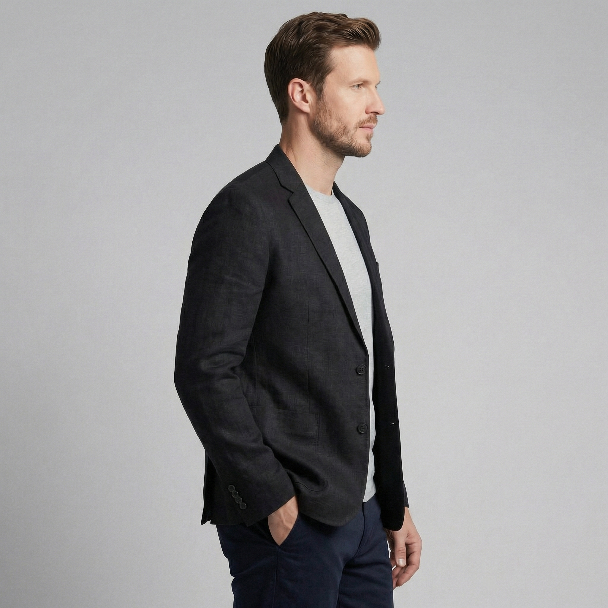 CONOR™| Men's Two-Button Linen Blazer