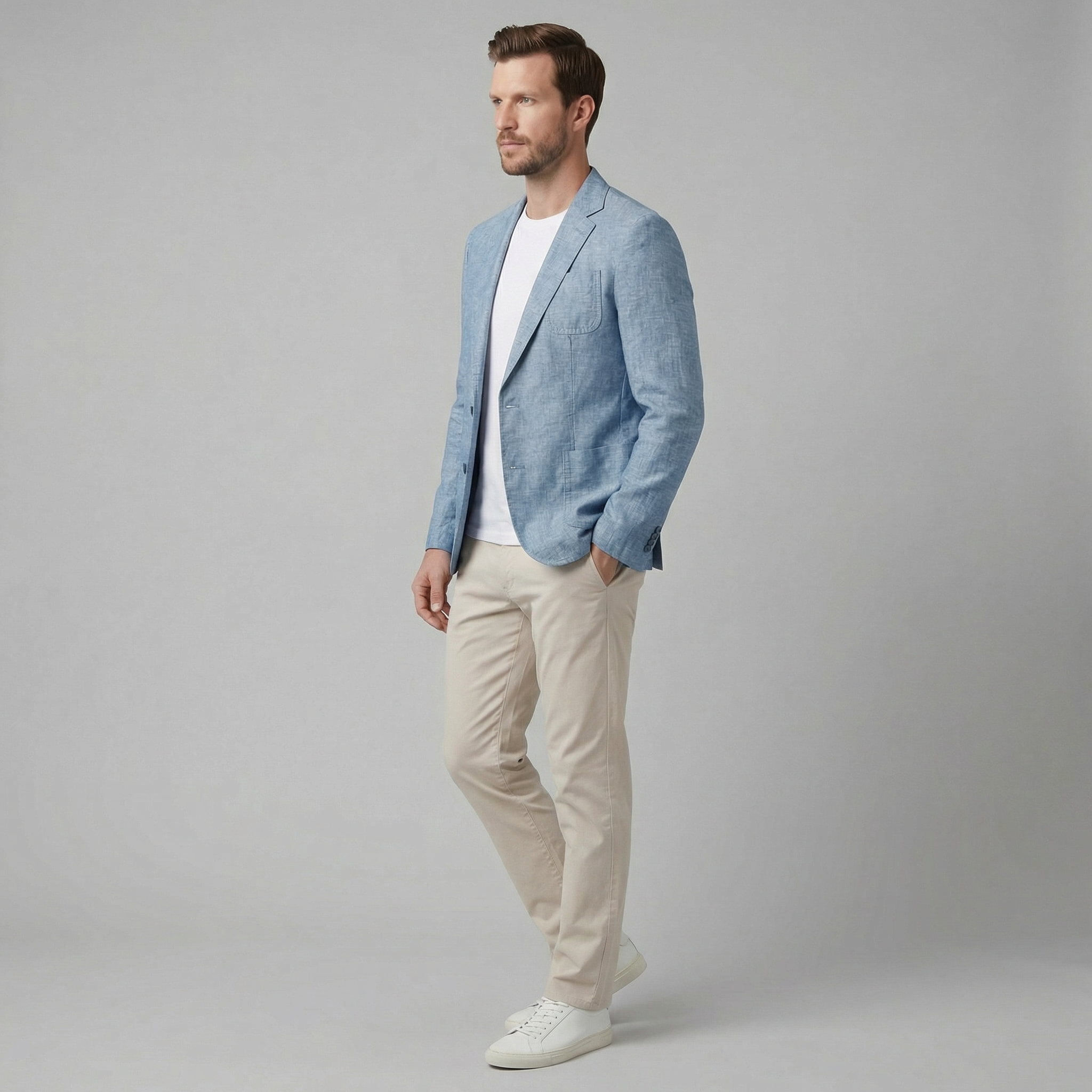 CONOR™| Men's Two-Button Linen Blazer