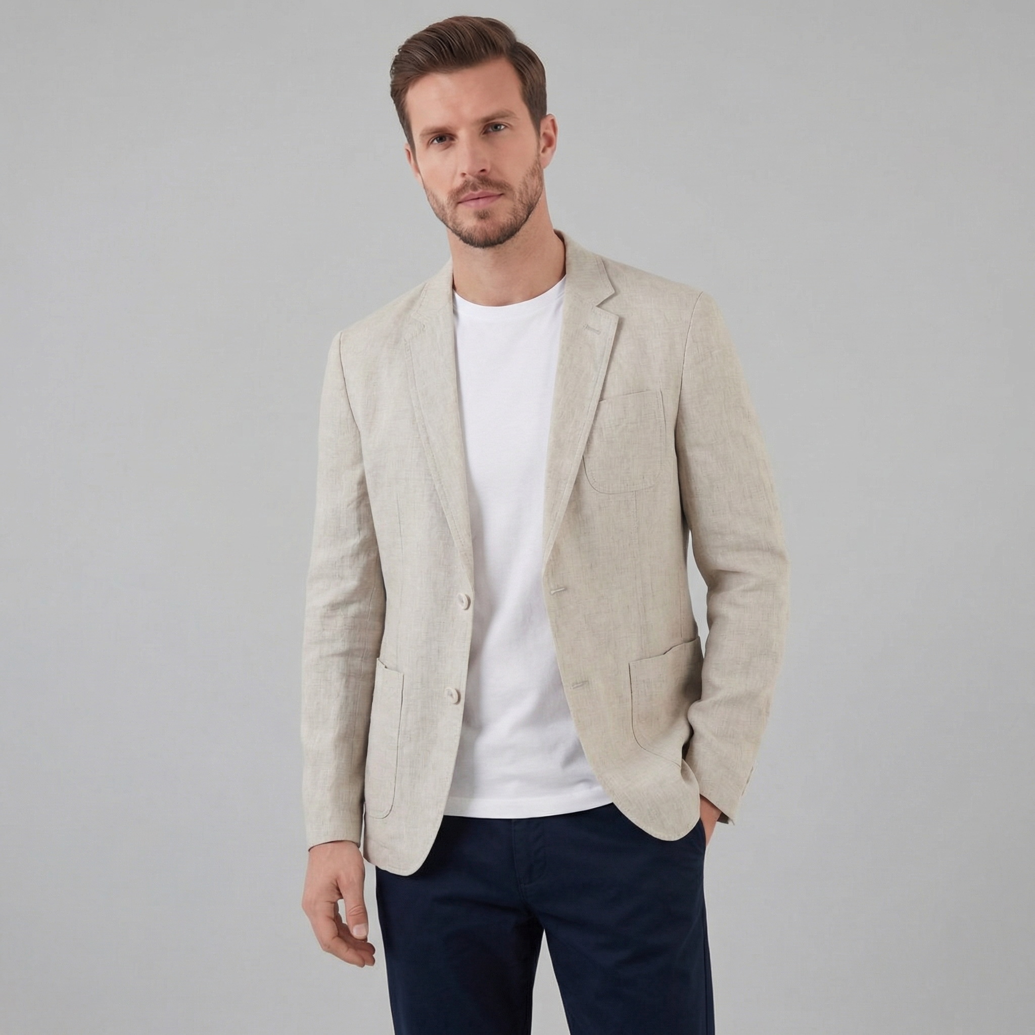CONOR™| Men's Two-Button Linen Blazer