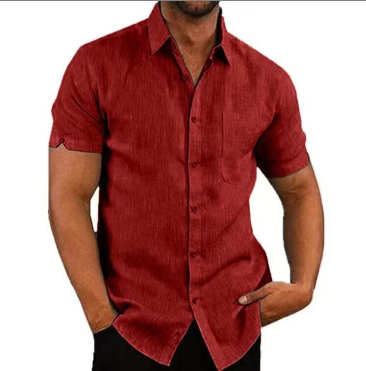 CONOR™™ | Men's Short-Sleeve Linen Shirt
