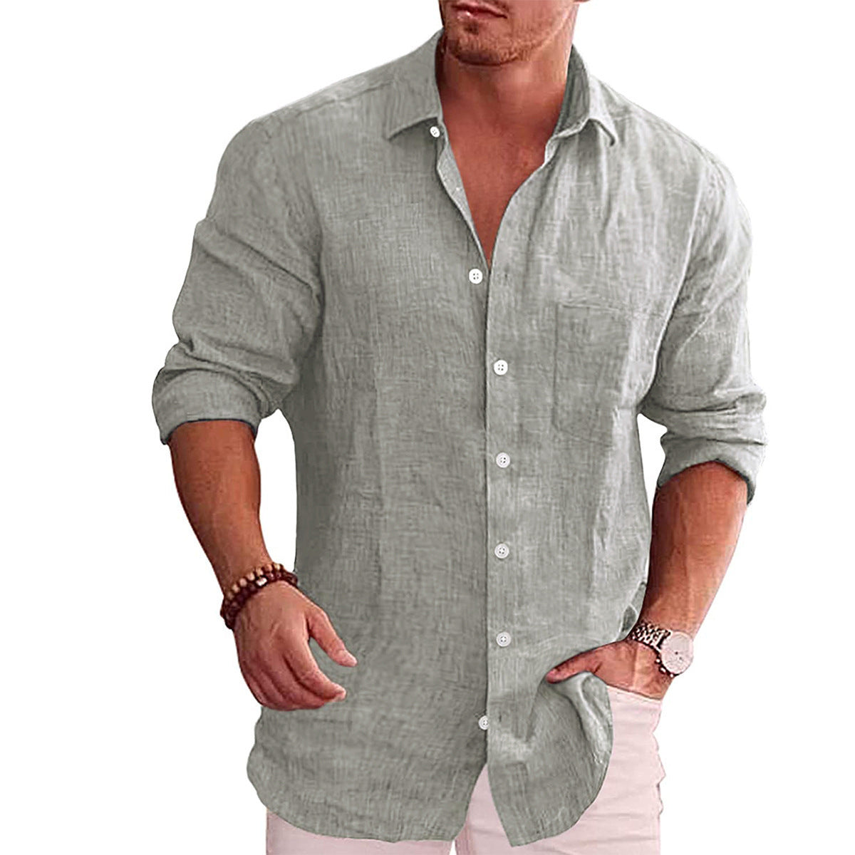 CONOR™™ | Men's Cotton-Linen Longsleeve