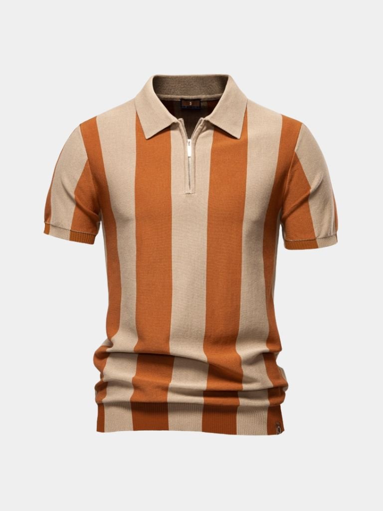 CONOR™™ | Striped Zip Polo