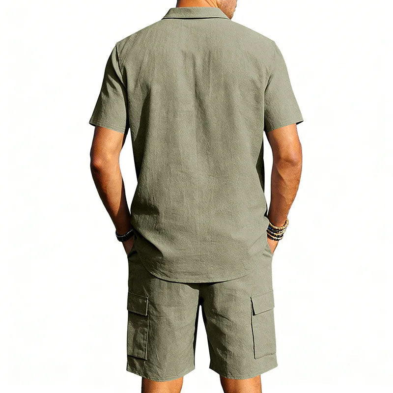 CONOR™™ | Men's Utility Pocket Shirt Shorts Set