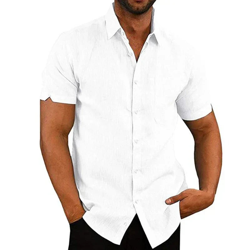 CONOR™™ | Men's Short-Sleeve Linen Shirt