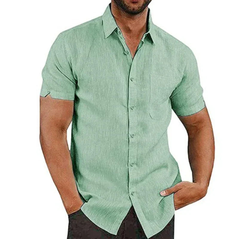 CONOR™™ | Men's Short-Sleeve Linen Shirt