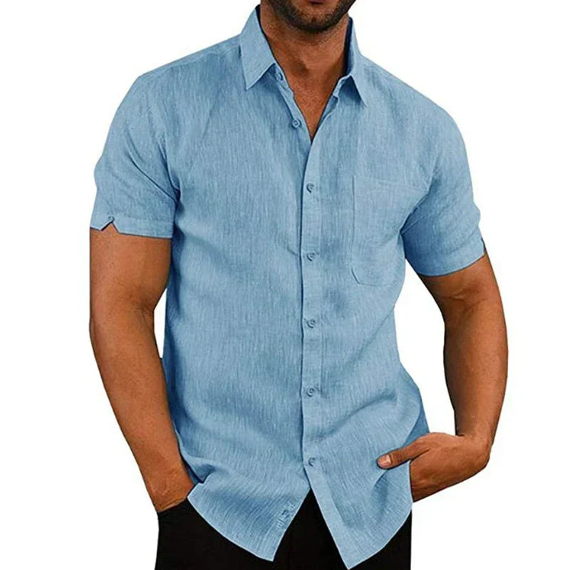 CONOR™™ | Men's Short-Sleeve Linen Shirt