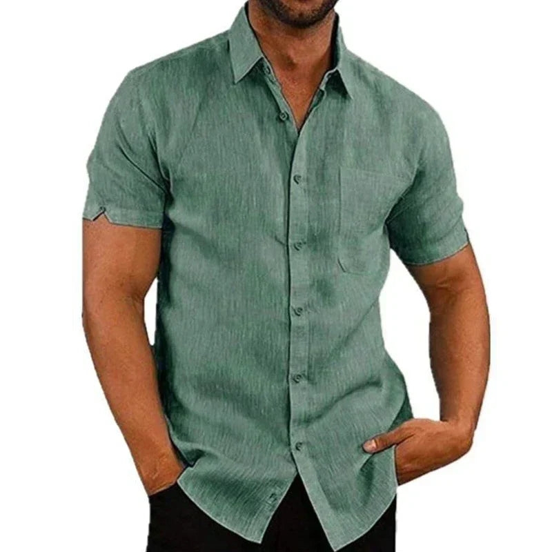 CONOR™™ | Men's Short-Sleeve Linen Shirt