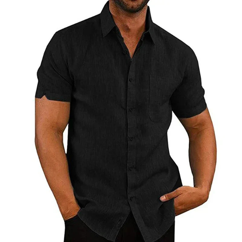 CONOR™™ | Men's Short-Sleeve Linen Shirt