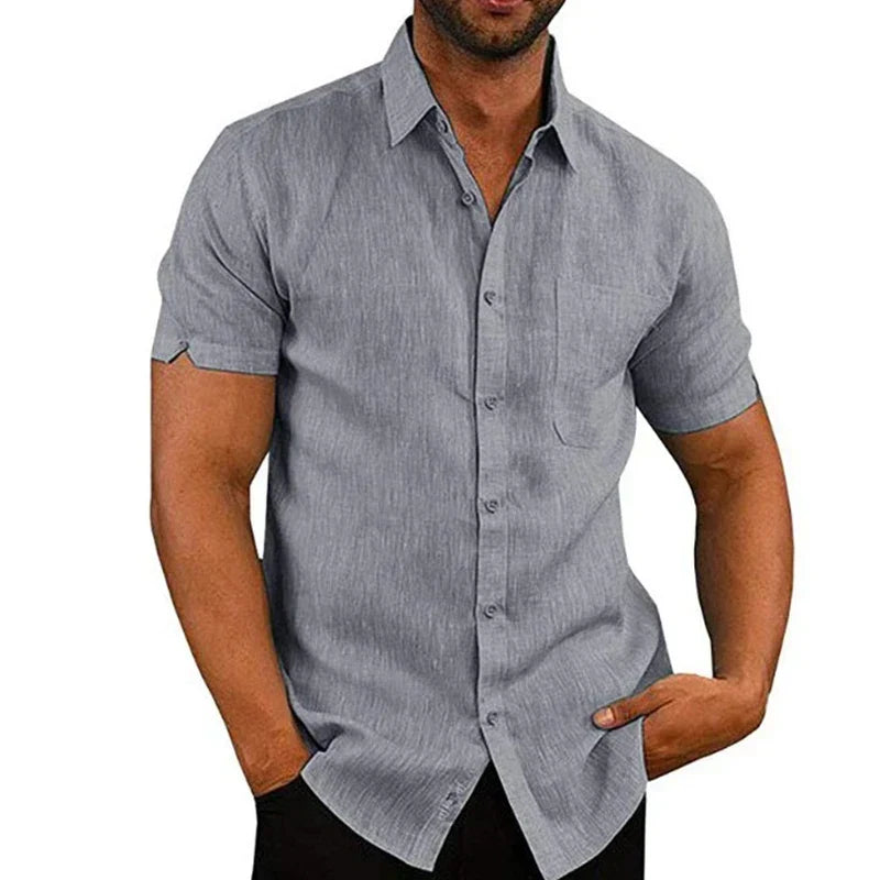 CONOR™™ | Men's Short-Sleeve Linen Shirt