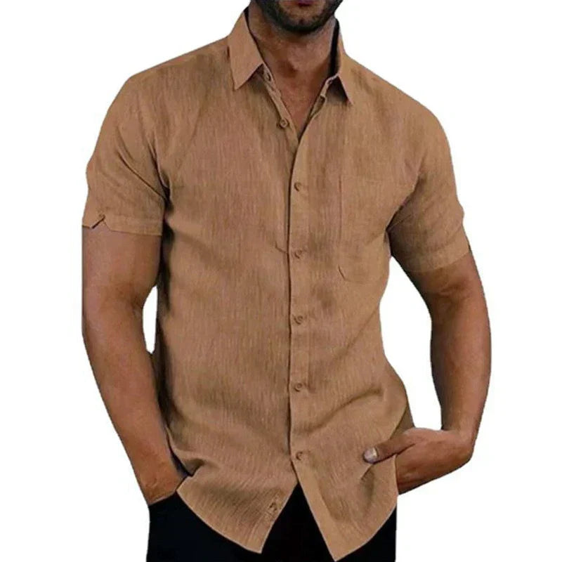 CONOR™™ | Men's Short-Sleeve Linen Shirt