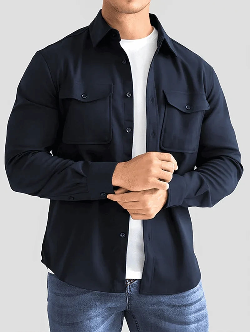 CONOR™ | Simon Overshirt - Navy Blue