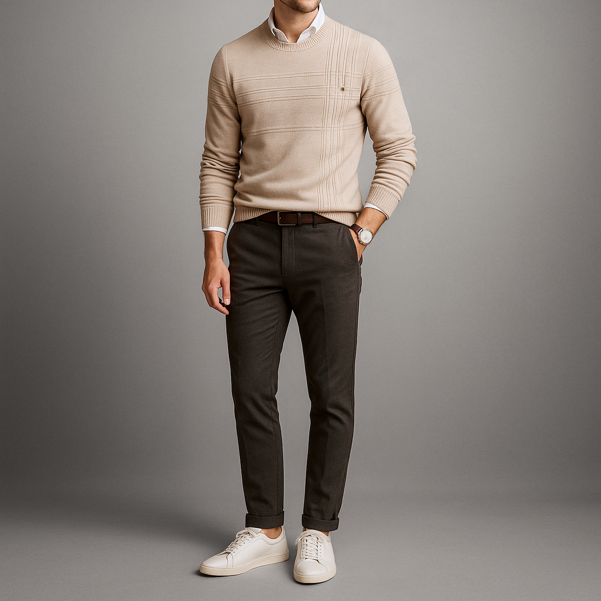 CONOR™ | Sullivan Grid-Knit Cotton Sweater