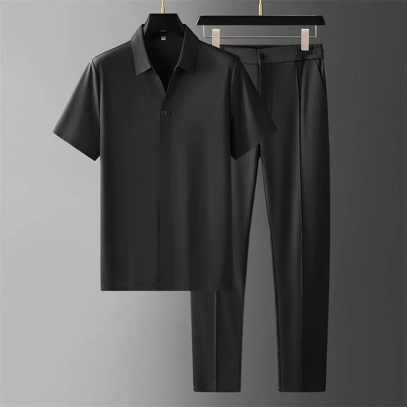 CONOR™™ | Men's V-Neck Shirt Trousers Set
