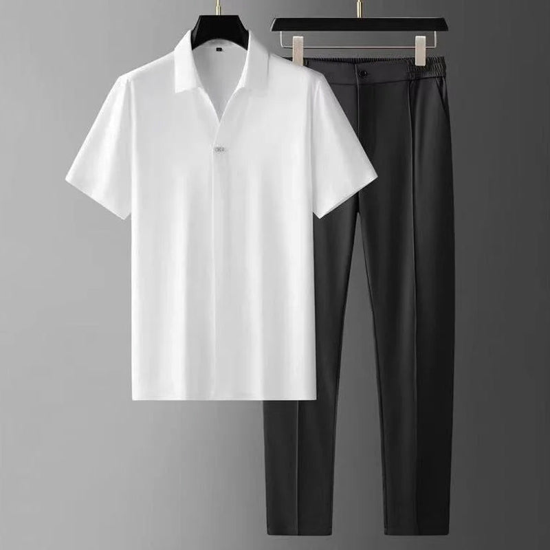 CONOR™™ | Men's V-Neck Shirt Trousers Set