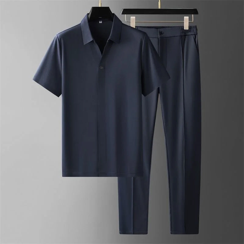 CONOR™™ | Men's V-Neck Shirt Trousers Set