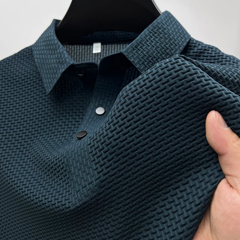 CONOR™™ | Men's Knitted Polyester Polo Shirt