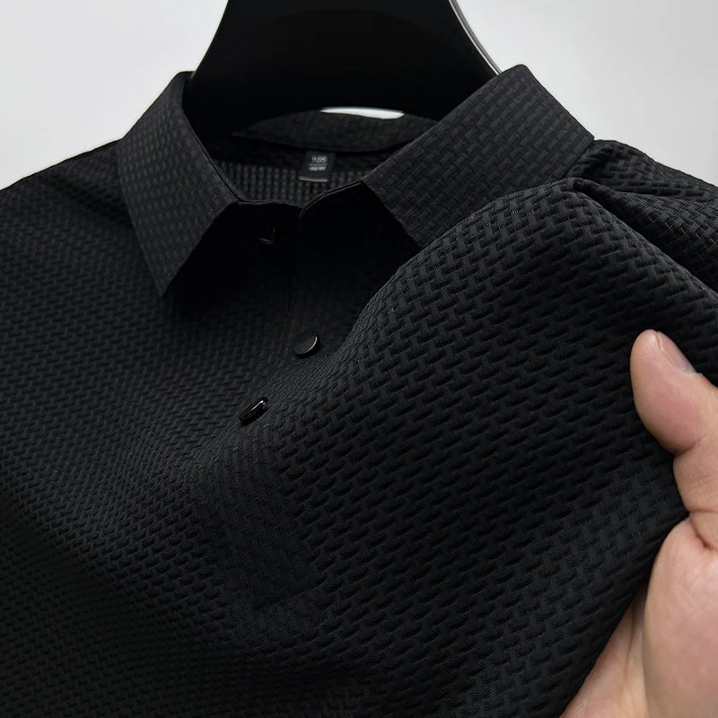 CONOR™™ | Men's Knitted Polyester Polo Shirt