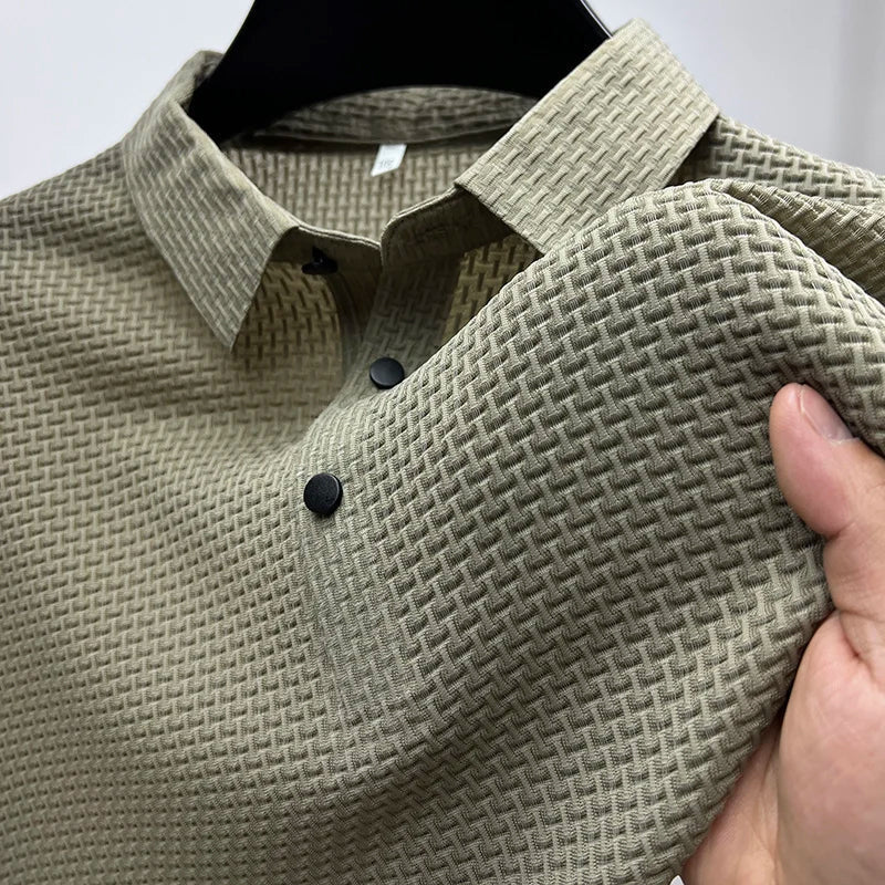 CONOR™™ | Men's Knitted Polyester Polo Shirt