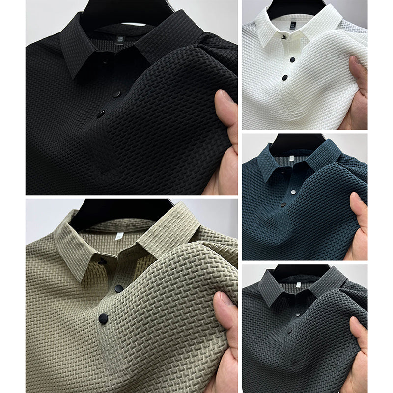 CONOR™™ | Men's Knitted Polyester Polo Shirt