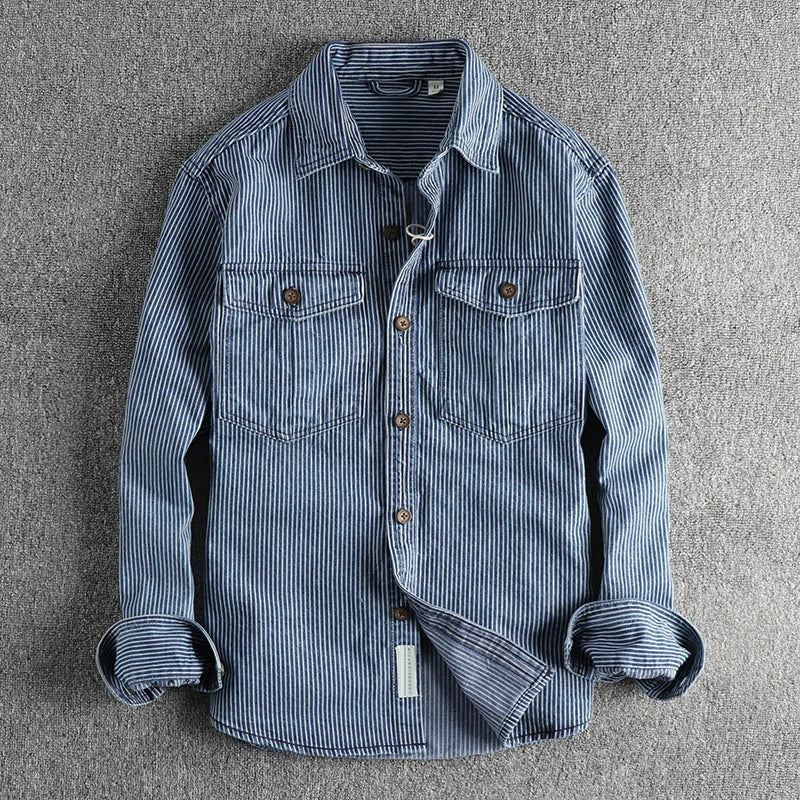 CONOR™™ | Striped Denim Shirt
