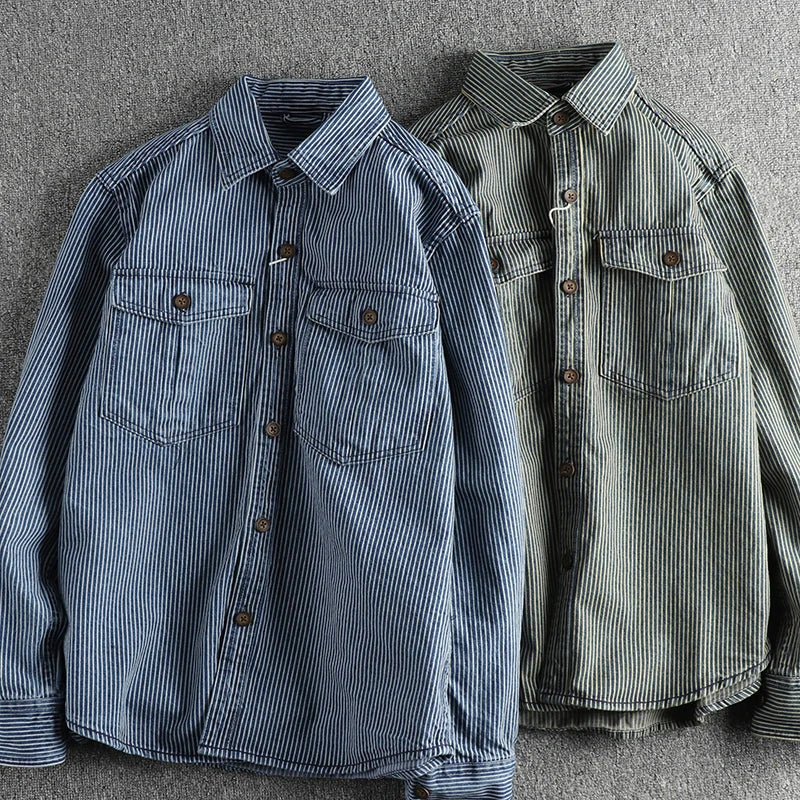 CONOR™™ | Striped Denim Shirt