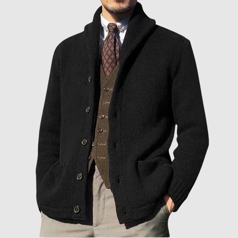 CONOR™™ | Men's Lapel Collar Knit Cardigan