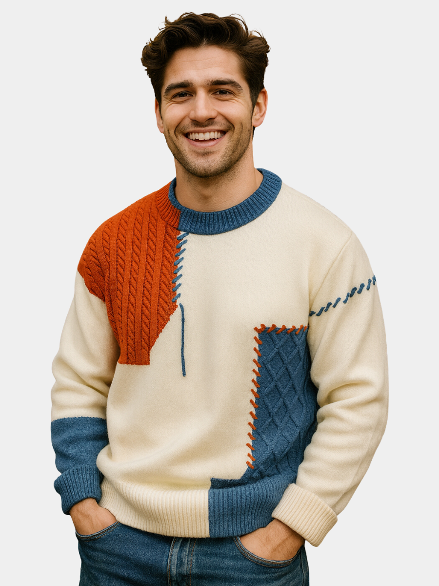 CONOR| MEN'S PATCHWORK SWEATER