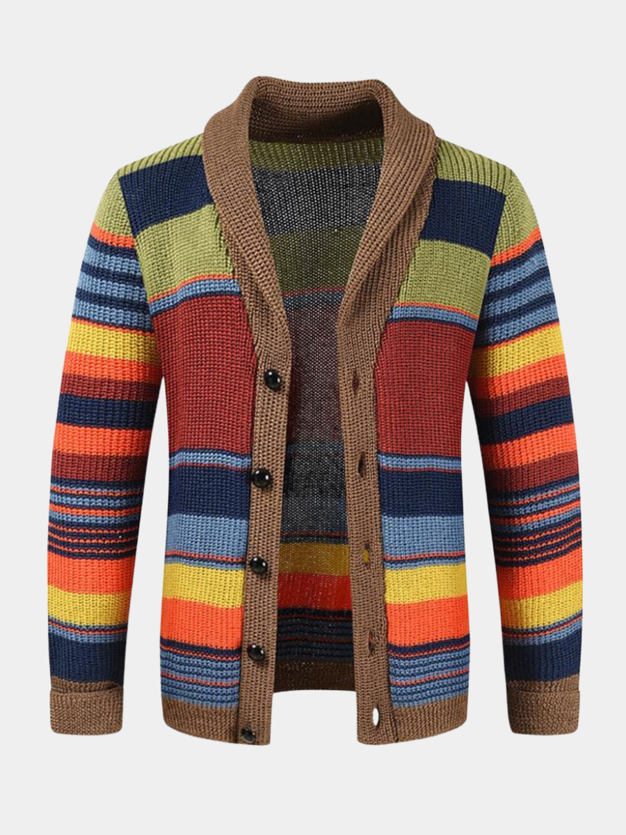 CONOR™ | Men's Striped Shawl Collar Cardigan