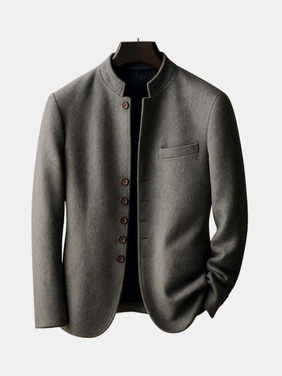 CONOR™ | WOOL JACKET WITH STRAIGHT COLLAR
