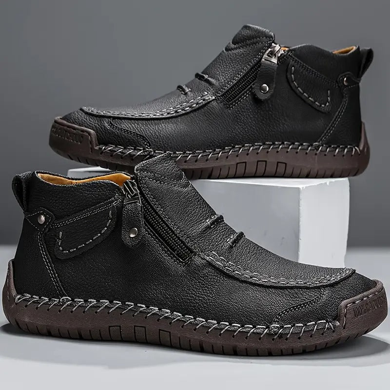 CONOR™ | Men's Hand-Stitched Zip Ankle Boots