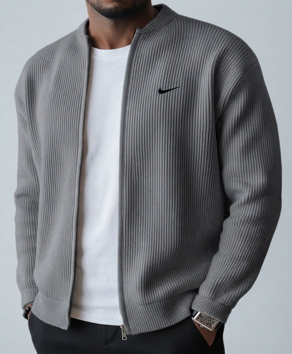 CONOR™ | Ribbed Knit Cardigan Jacket with Zipper